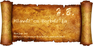 Hlavács Borbála névjegykártya